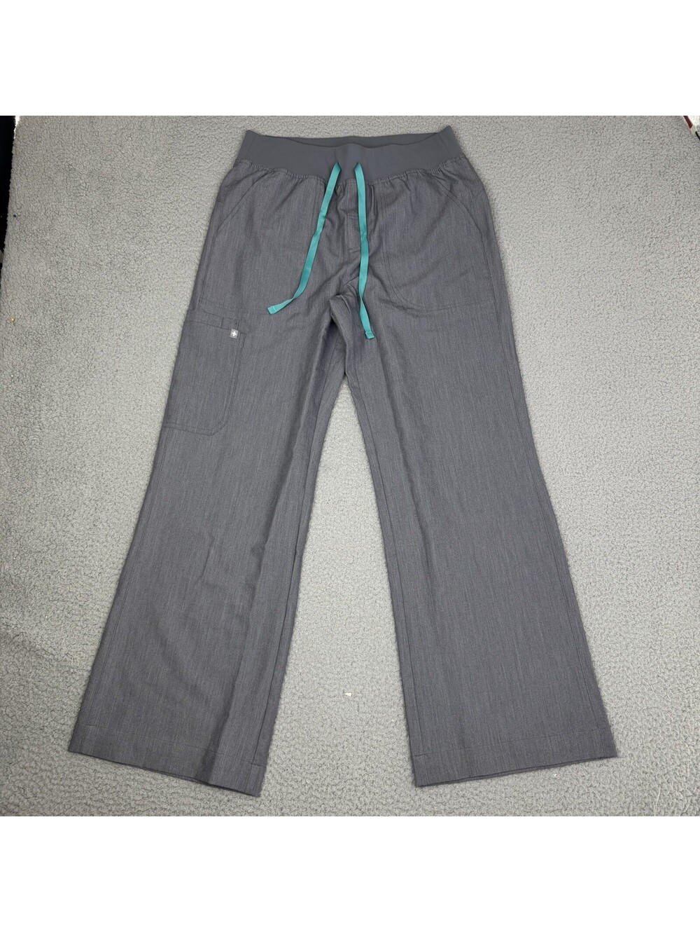 FIGS Isabel High Waisted Wide Leg Scrub Pants Gray Size M 30x30